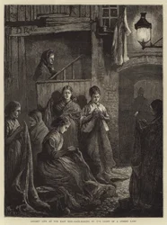 Londen Leven in het Oostelijke Eind, Zak Maken bij het Licht van een Straatlamp